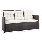 Ensemble de mobilier de patio vidaXL, canapé d'angle avec table en rotin - 120 x 70 x 66 cm