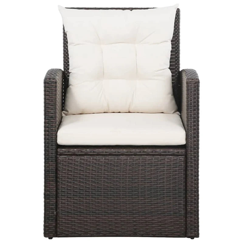 Ensemble de mobilier de patio vidaXL, canapé d'angle avec table en rotin - 120 x 70 x 66 cm