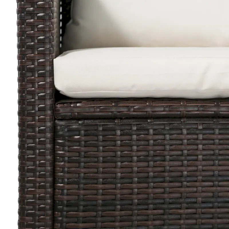 Ensemble de mobilier de patio vidaXL, canapé d'angle avec table en rotin - 120 x 70 x 66 cm