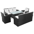 Ensemble de mobilier de patio vidaXL, canapé d'angle avec table en rotin - 120 x 70 x 66 cm