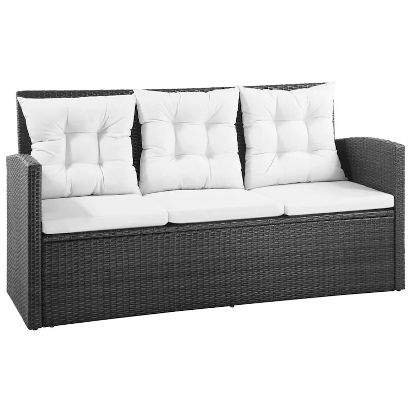 Ensemble de mobilier de patio vidaXL, canapé d'angle avec table en rotin - 120 x 70 x 66 cm