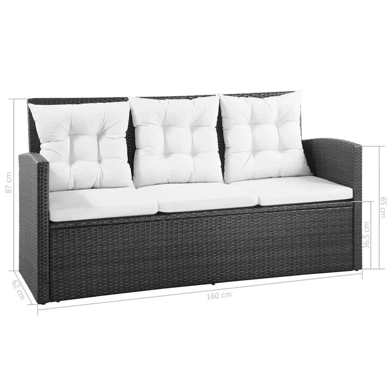 Ensemble de mobilier de patio vidaXL, canapé d'angle avec table en rotin - 120 x 70 x 66 cm