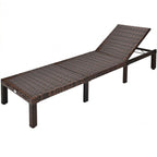 Chaise longue d'extérieur en osier avec dossier réglable pour plus de détente - 77,5 x 26 x 14-32 (L x l x H)