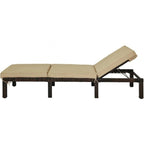 Chaise longue d'extérieur en osier avec dossier réglable pour plus de détente - 77,5 x 26 x 14-32 (L x l x H)