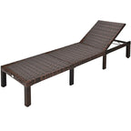 Chaise longue d'extérieur en osier avec dossier réglable pour plus de détente - 77,5 x 26 x 14-32 (L x l x H)
