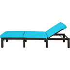 Chaise longue d'extérieur en osier avec dossier réglable pour plus de détente - 77,5 x 26 x 14-32 (L x l x H)