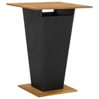 Ensemble de bar de patio 3 pièces vidaXL en polyrotin noir et bois d'acacia massif - 15,7 x 17,3 x 39,4