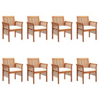 Chaise de salle à manger moderne vidaXL, chaise de patio avec coussin, bois massif d'acacia