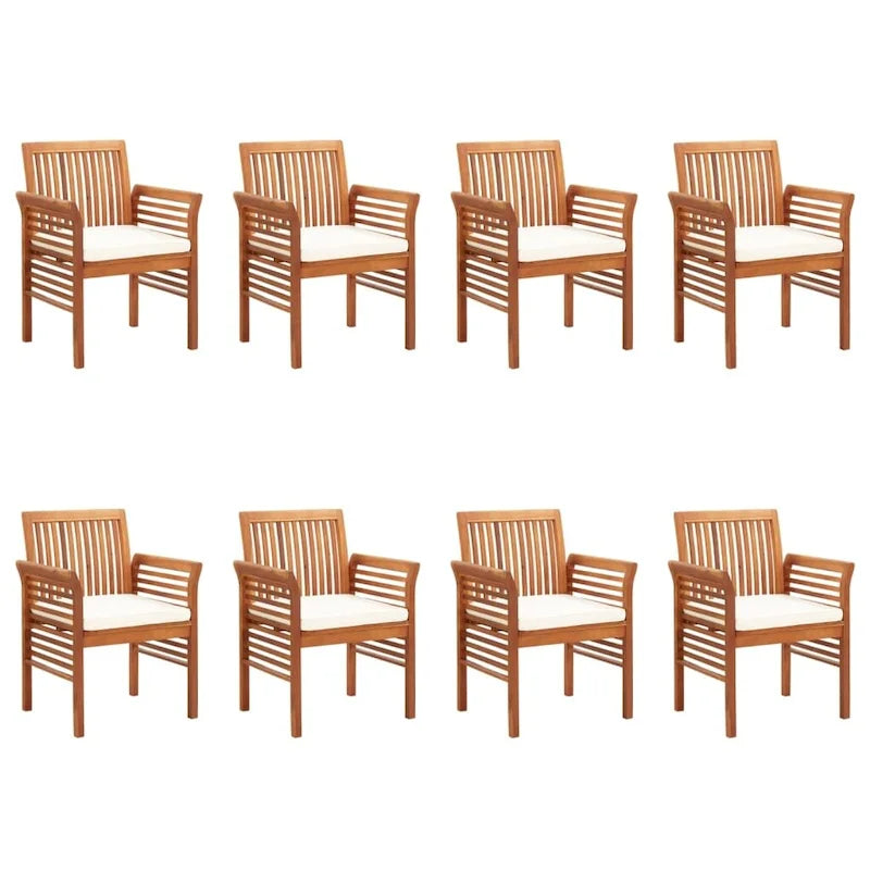 Chaise de salle à manger moderne vidaXL, chaise de patio avec coussin, bois massif d'acacia