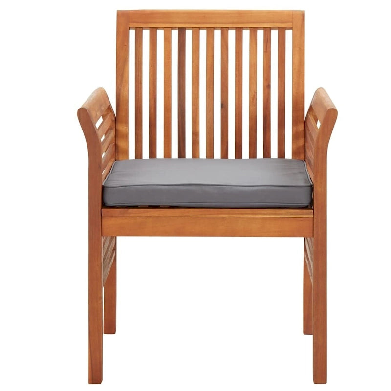 Chaise de salle à manger moderne vidaXL, chaise de patio avec coussin, bois massif d'acacia