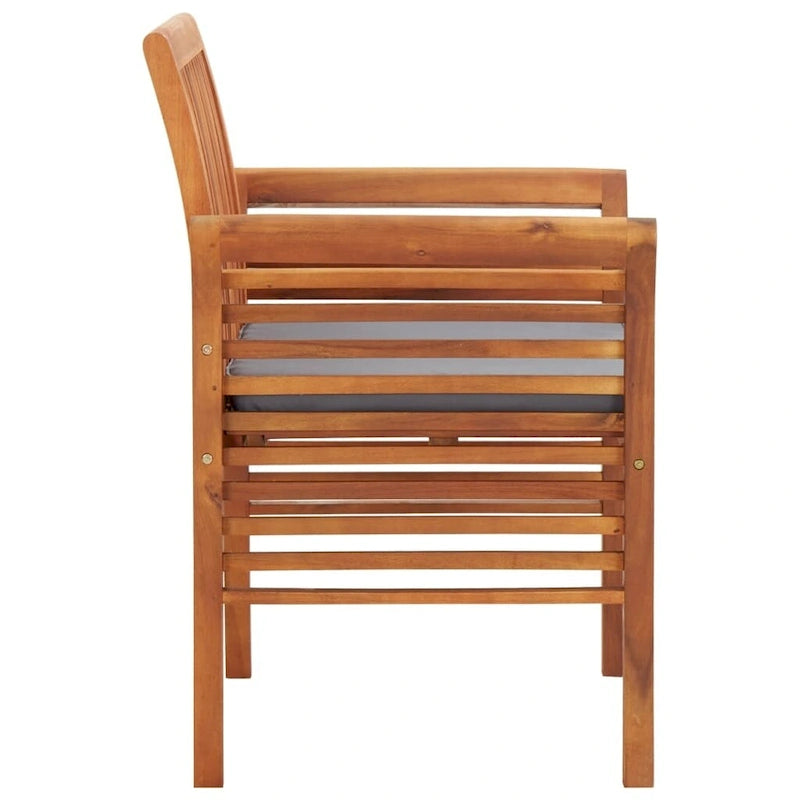 Chaise de salle à manger moderne vidaXL, chaise de patio avec coussin, bois massif d'acacia