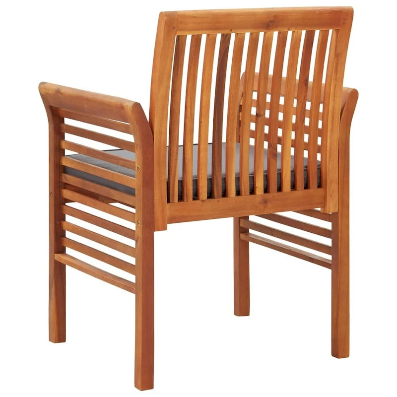Chaise de salle à manger moderne vidaXL, chaise de patio avec coussin, bois massif d'acacia