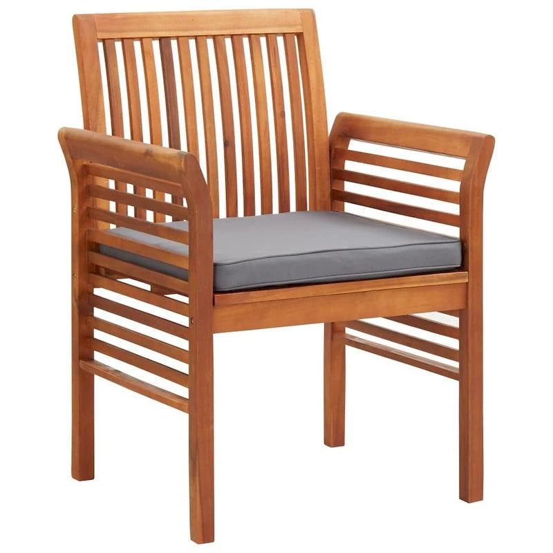 Chaise de salle à manger moderne vidaXL, chaise de patio avec coussin, bois massif d'acacia