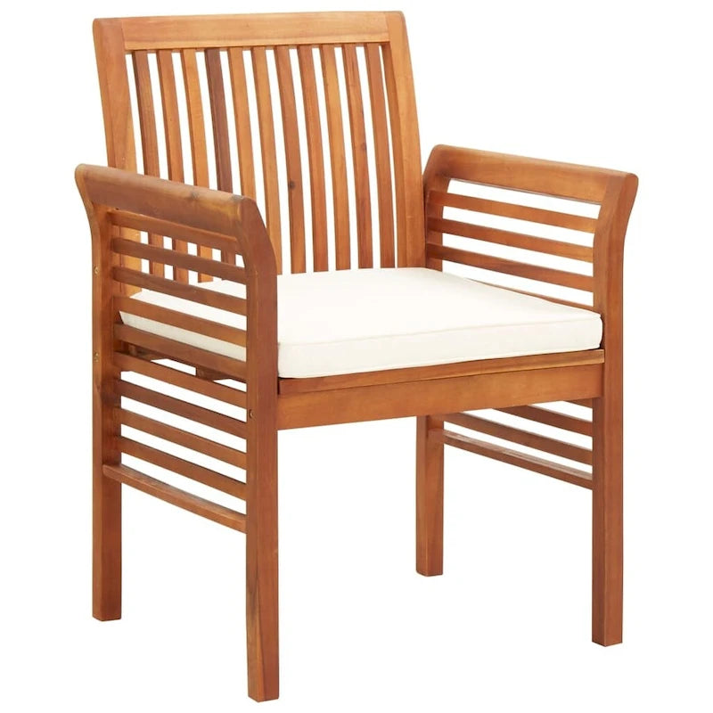 Chaise de salle à manger moderne vidaXL, chaise de patio avec coussin, bois massif d'acacia