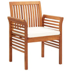 Chaise de salle à manger moderne vidaXL, chaise de patio avec coussin, bois massif d'acacia