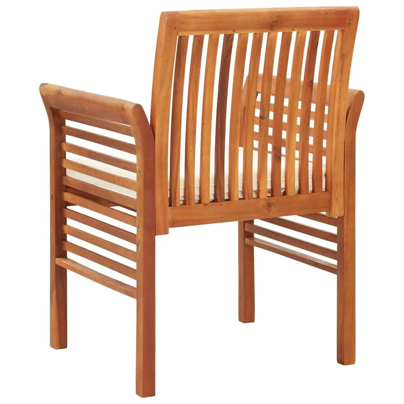 Chaise de salle à manger moderne vidaXL, chaise de patio avec coussin, bois massif d'acacia