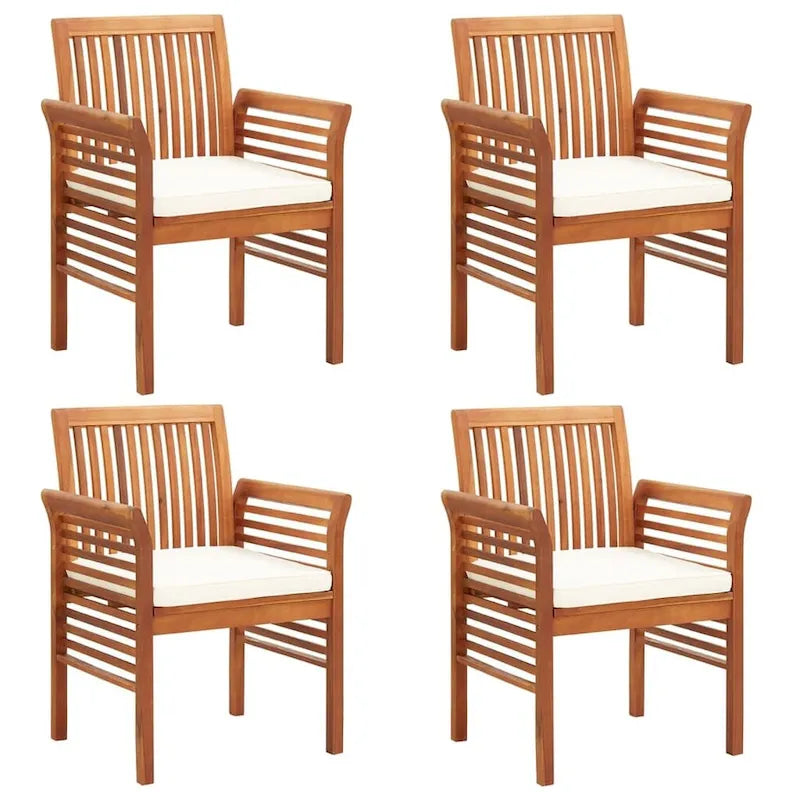 Chaise de salle à manger moderne vidaXL, chaise de patio avec coussin, bois massif d'acacia