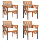 Chaise de salle à manger moderne vidaXL, chaise de patio avec coussin, bois massif d'acacia
