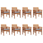 Chaise de salle à manger moderne vidaXL, chaise de patio avec coussin, bois massif d'acacia