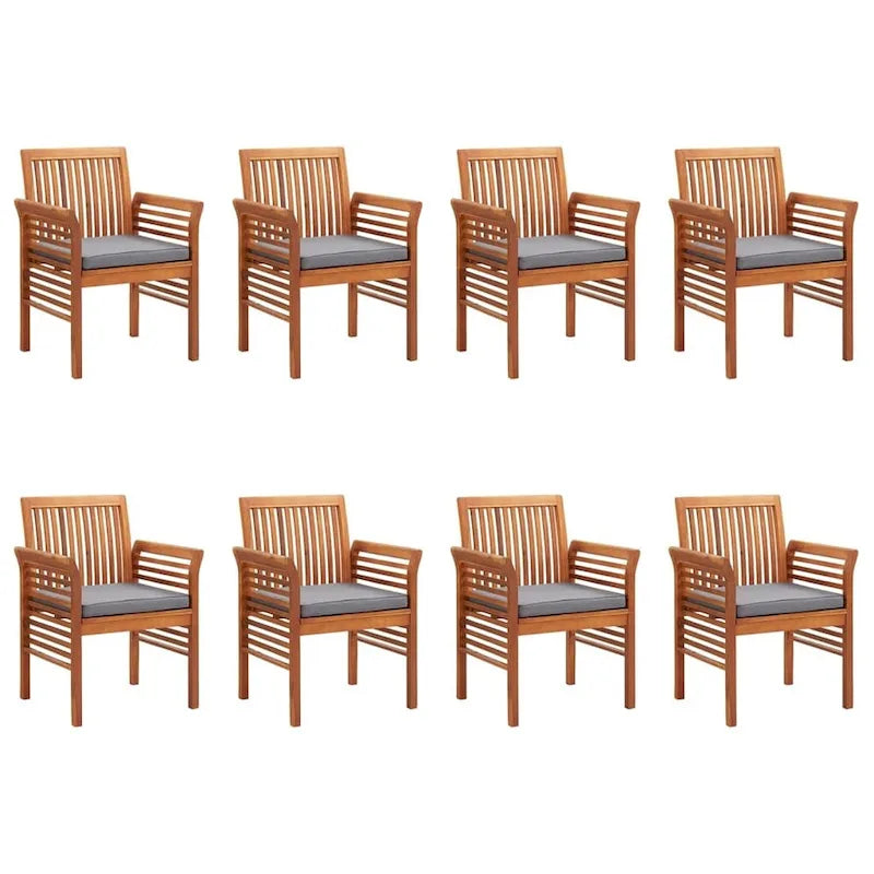 Chaise de salle à manger moderne vidaXL, chaise de patio avec coussin, bois massif d'acacia