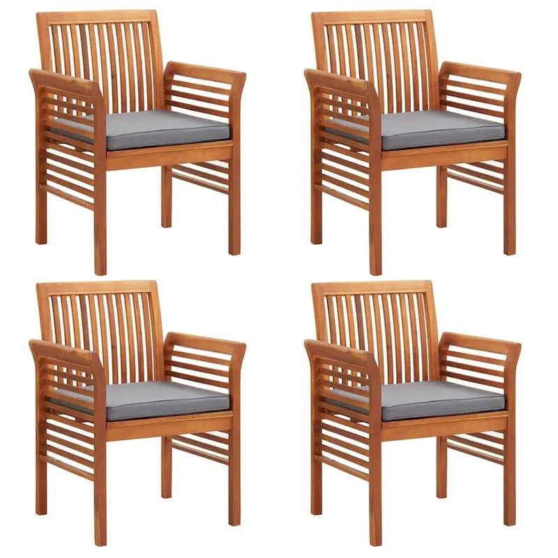 Chaise de salle à manger moderne vidaXL, chaise de patio avec coussin, bois massif d'acacia