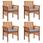 Chaise de salle à manger moderne vidaXL, chaise de patio avec coussin, bois massif d'acacia