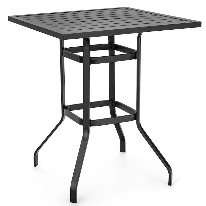 Ensemble bistro d'extérieur Costway 5 pièces comprenant table et tabourets de bar en rotin - Voir les détails