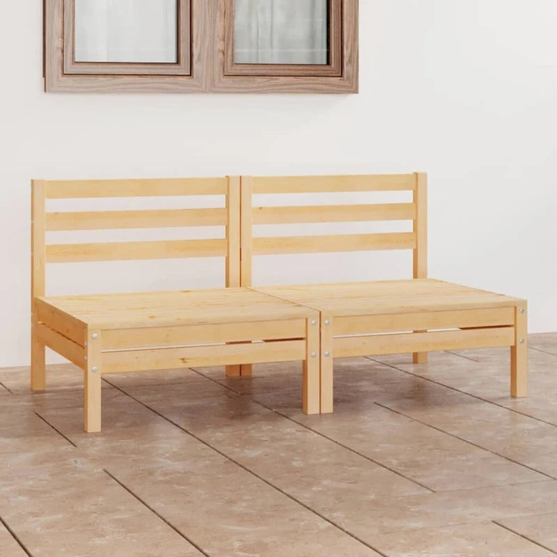 Canapé d'extérieur 2 places en pin massif vidaXL, multicolore - 25 x 25 x 24,6