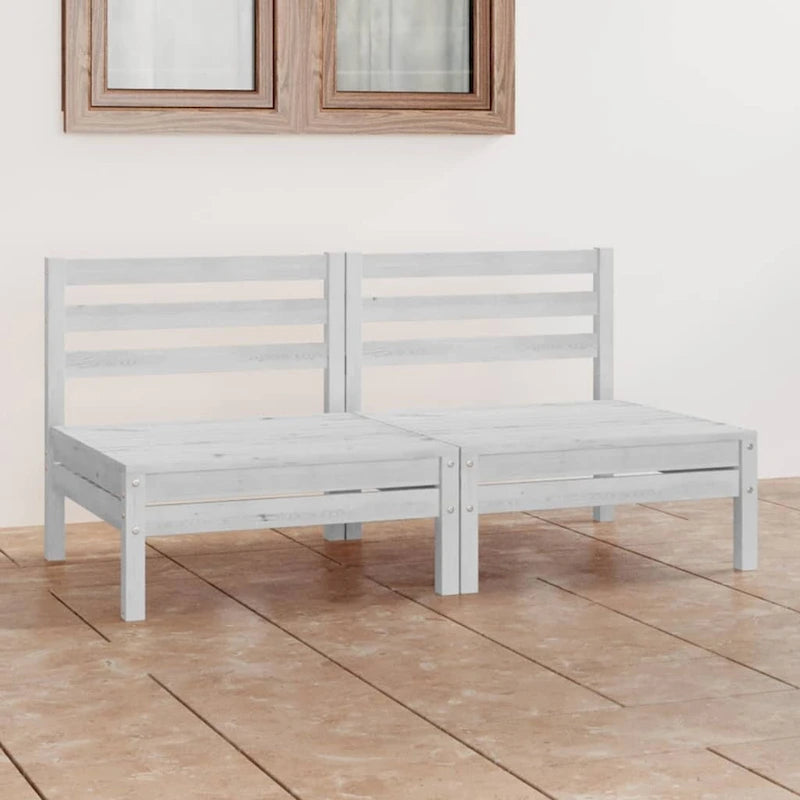 Canapé d'extérieur 2 places en pin massif vidaXL, multicolore - 25 x 25 x 24,6