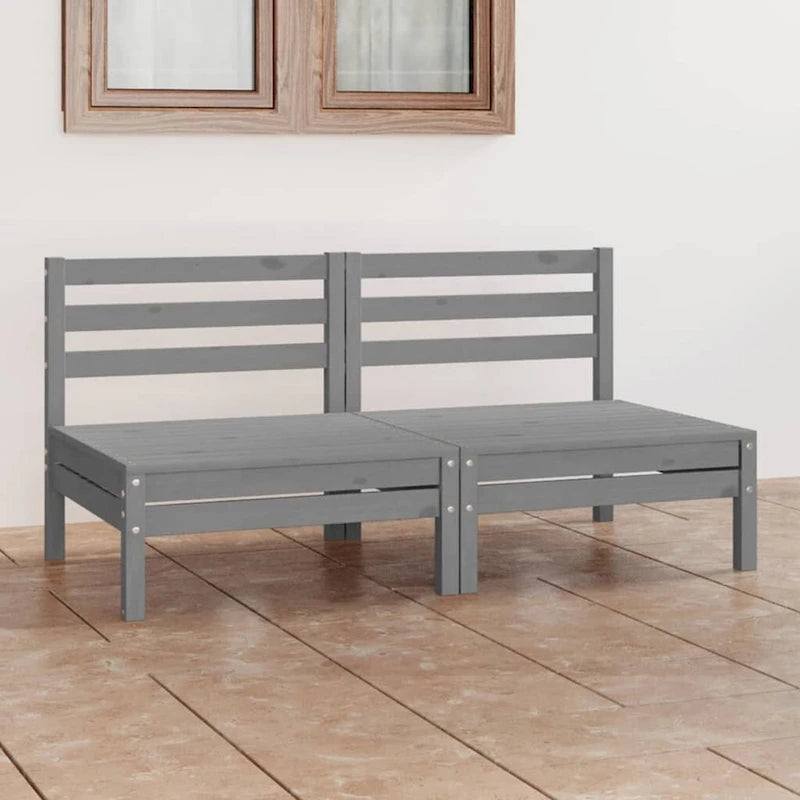 Canapé d'extérieur 2 places en pin massif vidaXL, multicolore - 25 x 25 x 24,6