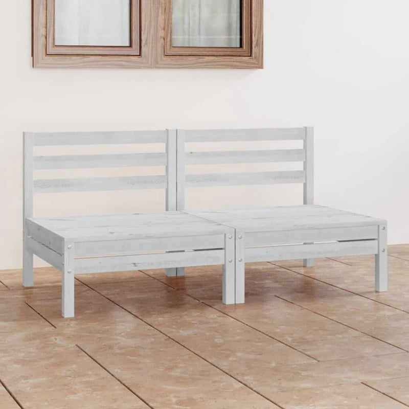 Canapé d'extérieur 2 places en pin massif vidaXL, multicolore - 25 x 25 x 24,6