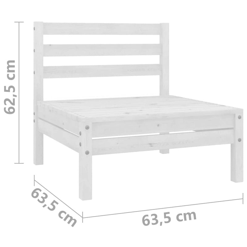Canapé d'extérieur 2 places en pin massif vidaXL, multicolore - 25 x 25 x 24,6