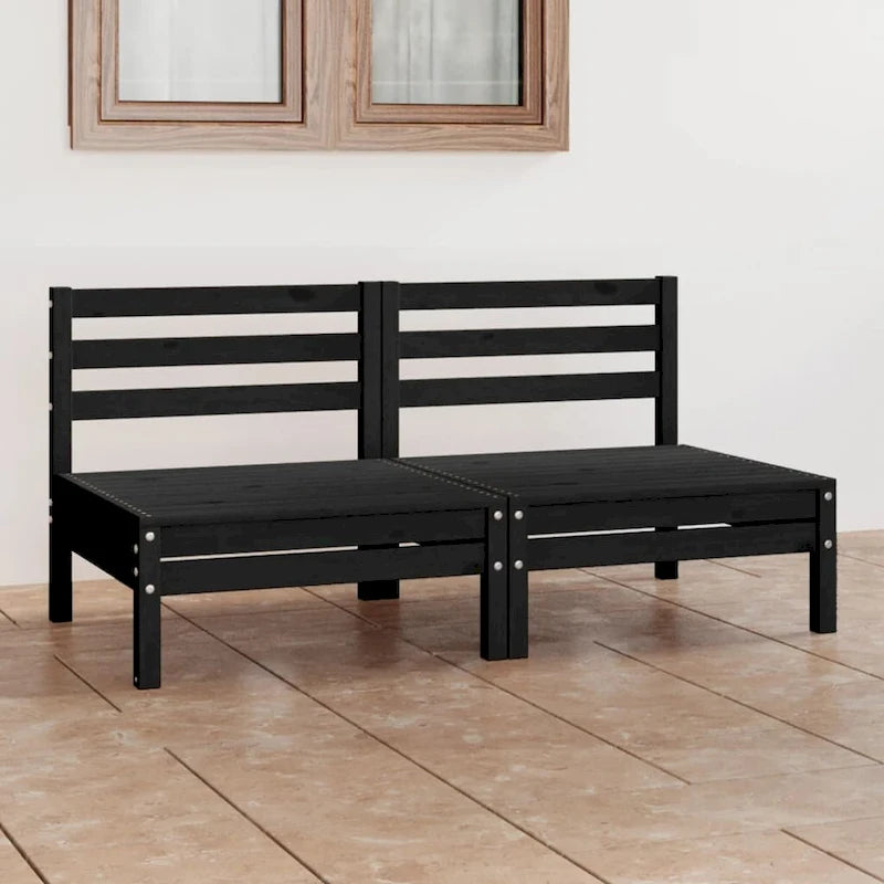 Canapé d'extérieur 2 places en pin massif vidaXL, multicolore - 25 x 25 x 24,6