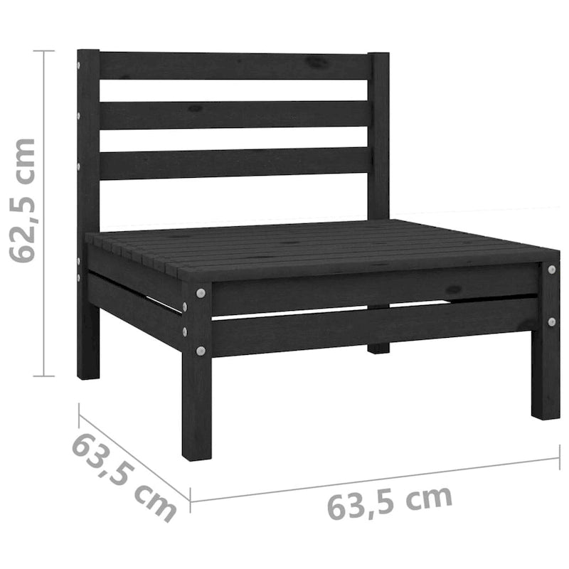 Canapé d'extérieur 2 places en pin massif vidaXL, multicolore - 25 x 25 x 24,6