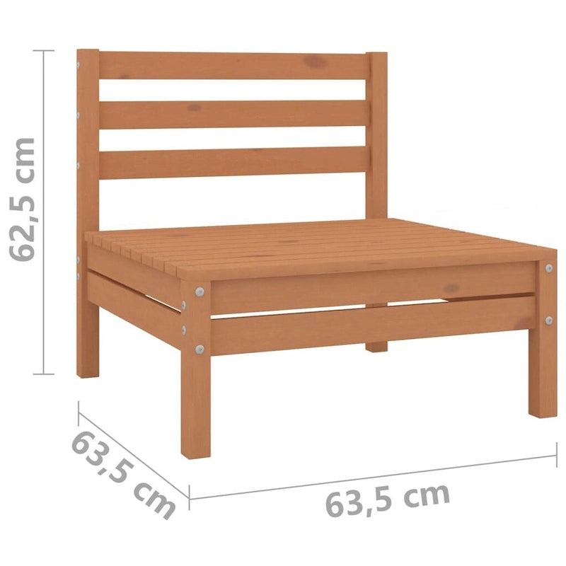 Canapé d'extérieur 2 places en pin massif vidaXL, multicolore - 25 x 25 x 24,6