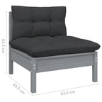 Canapé de patio 2 places en pin massif vidaXL avec coussins d'assise multicolores - 25 x 25 x 24,6