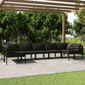 Ensemble de salon de jardin modulable vidaXL avec table et canapé d'angle en aluminium anthracite - 70 x 70 x 65 cm