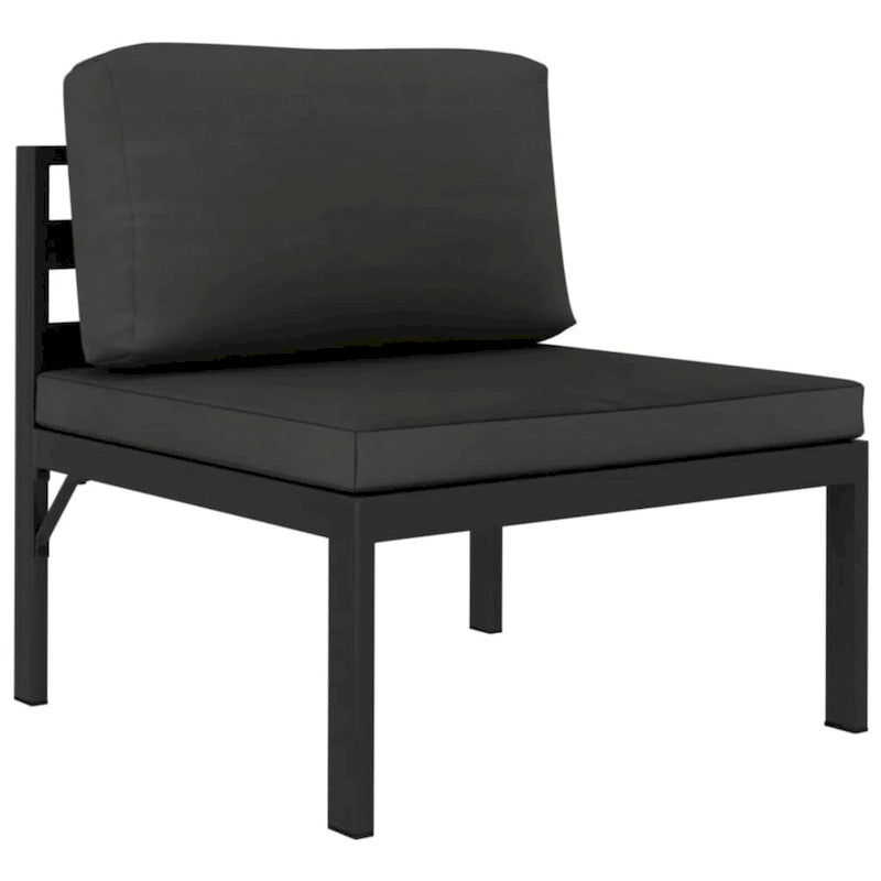 Ensemble de salon de jardin modulable vidaXL avec table et canapé d'angle en aluminium anthracite - 70 x 70 x 65 cm