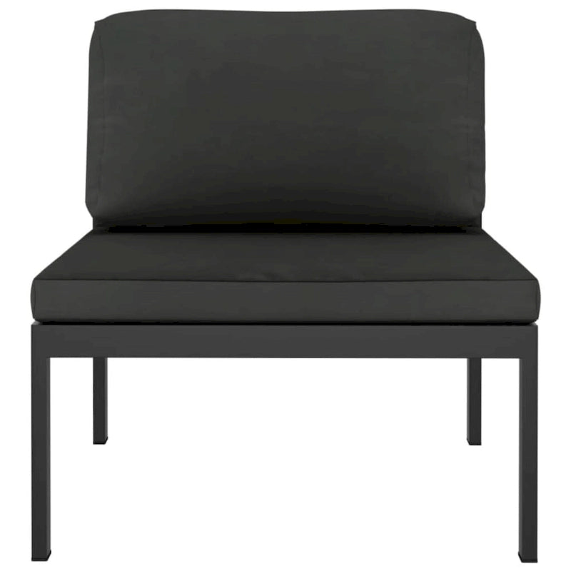 Ensemble de salon de jardin modulable vidaXL avec table et canapé d'angle en aluminium anthracite - 70 x 70 x 65 cm