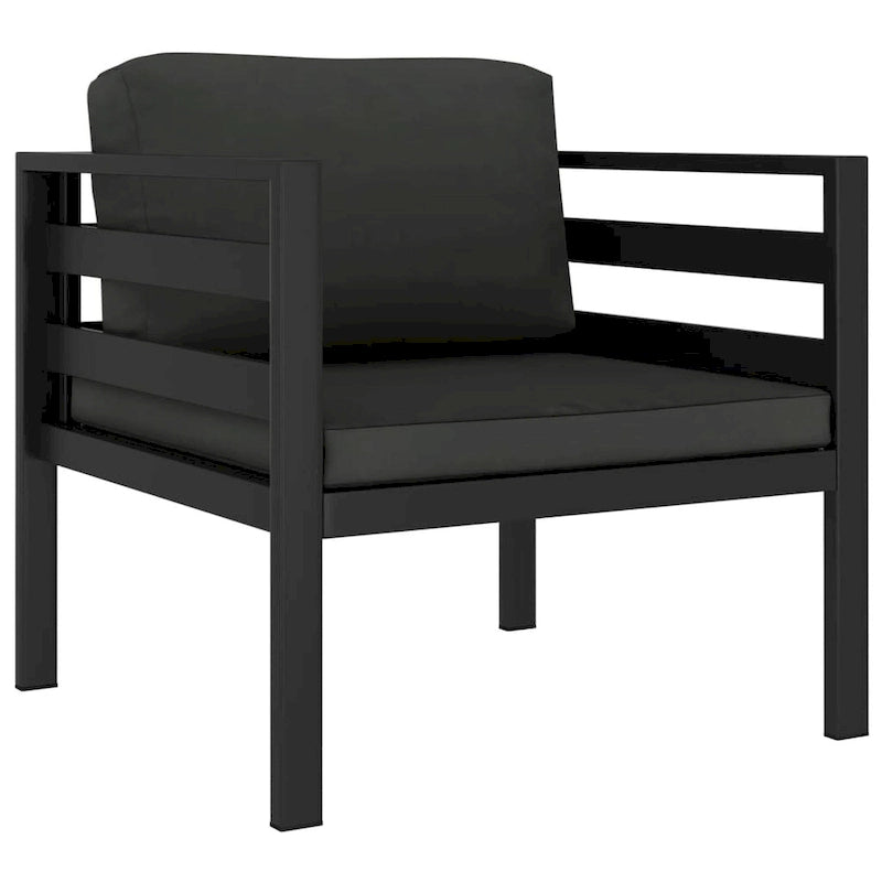 Ensemble de salon de jardin modulable vidaXL avec table et canapé d'angle en aluminium anthracite - 70 x 70 x 65 cm