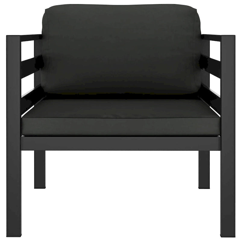 Ensemble de salon de jardin modulable vidaXL avec table et canapé d'angle en aluminium anthracite - 70 x 70 x 65 cm