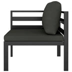 Ensemble de salon de jardin modulable vidaXL avec table et canapé d'angle en aluminium anthracite - 70 x 70 x 65 cm