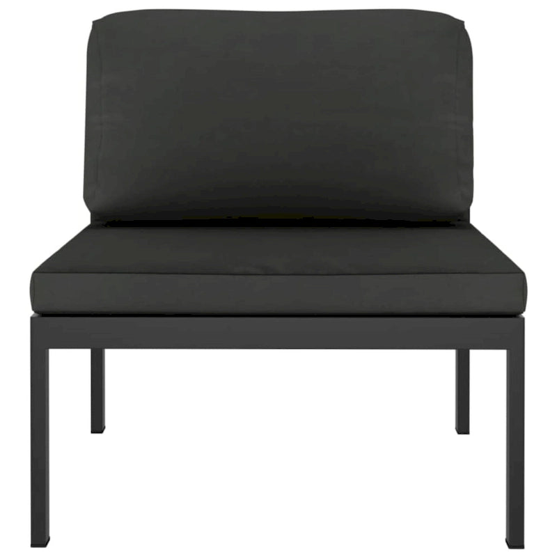 Ensemble de salon de jardin modulable vidaXL avec table et canapé d'angle en aluminium anthracite - 70 x 70 x 65 cm