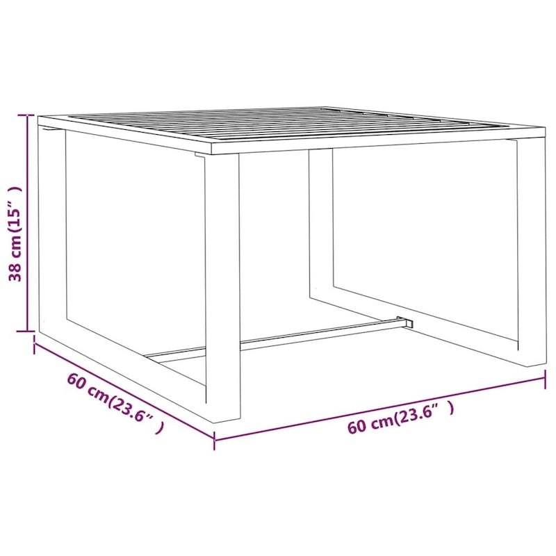 Ensemble de salon de jardin modulable vidaXL avec table et canapé d'angle en aluminium anthracite - 70 x 70 x 65 cm