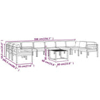 Ensemble de salon de jardin modulable vidaXL avec table et canapé d'angle en aluminium anthracite - 70 x 70 x 65 cm