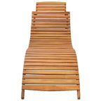 Chaise longue de jardin vidaXL avec coussin, en bois d'acacia massif - 72,4 x 21,7 x 25,2