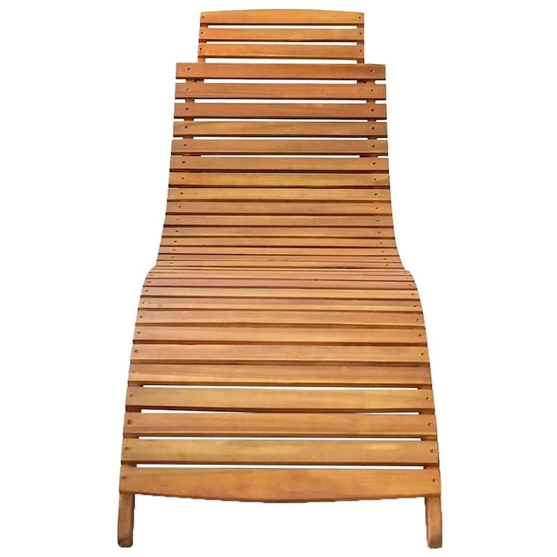 Chaise longue de jardin vidaXL avec coussin, en bois d'acacia massif - 72,4 x 21,7 x 25,2