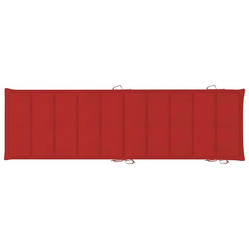 Chaise longue de jardin vidaXL avec coussin, en bois d'acacia massif - 72,4 x 21,7 x 25,2