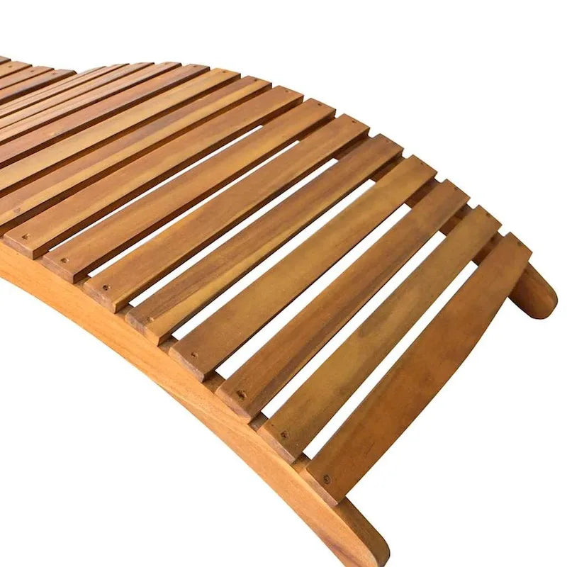 Chaise longue de jardin vidaXL avec coussin, en bois d'acacia massif - 72,4 x 21,7 x 25,2