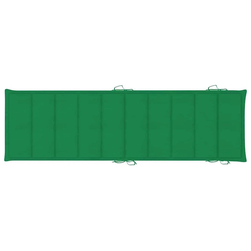 Chaise longue de jardin vidaXL avec coussin, en bois d'acacia massif - 72,4 x 21,7 x 25,2